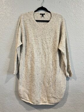 Light Speckled Knit Sweater Dress - Cream